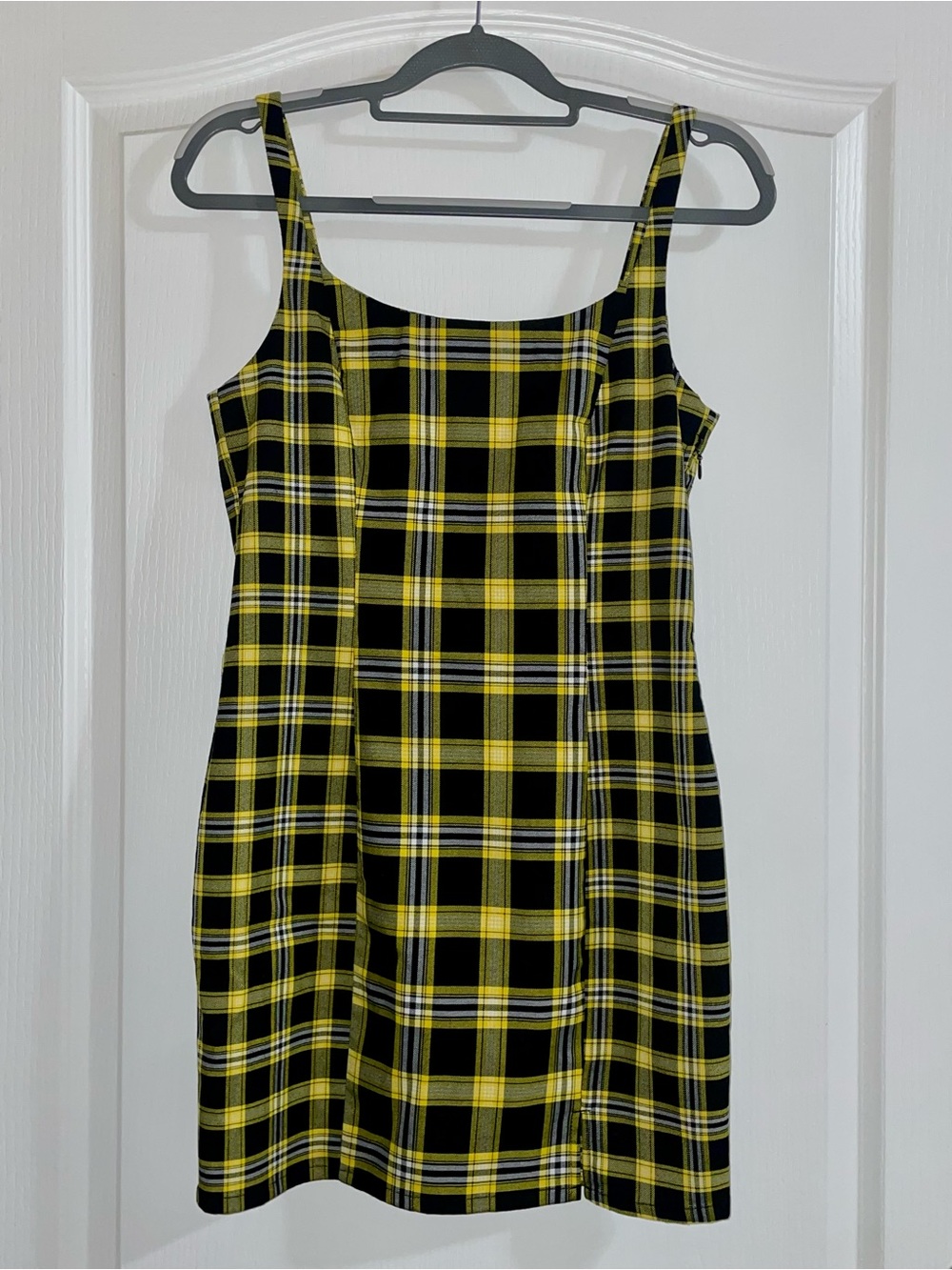 H&M Preppy Clueless Plaid Yellow Mini Dress M